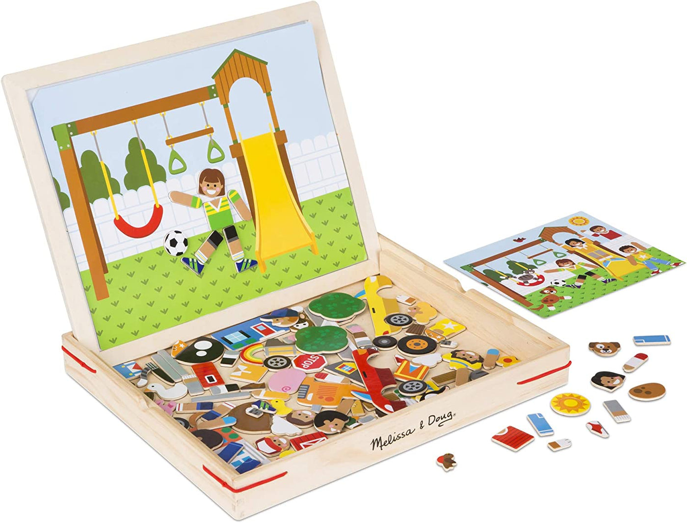 Melissa & DougWooden Matching Picture Game with 119 Magnets and Scene Cards, Multi-ColourEarthlets