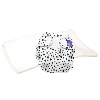 Bambino Mio Mioduo Two-Piece Nappy Size: Size 1 Colour: Dalmatian Dots reusable nappies Earthlets