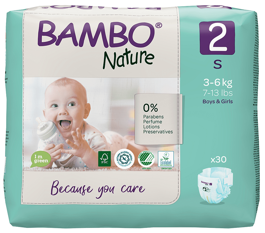 Bambo Nature| Size 2 Nappies - 22 pack | Earthlets.com |  | disposable nappies size 2