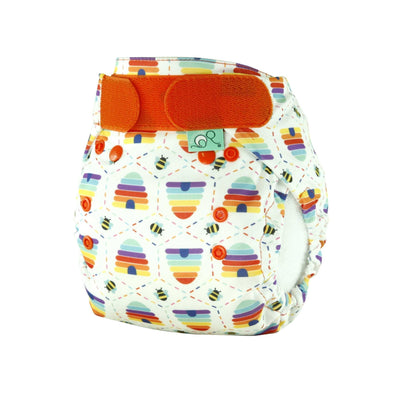 Tots Bots Bamboozle Nappy Wrap Colour: Bee Kind Size: Size 1 (6-18lbs) reusable nappies Earthlets