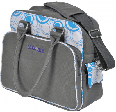 Changing Bag with Pull and Wipe Aqua Circles | Earthlets.com